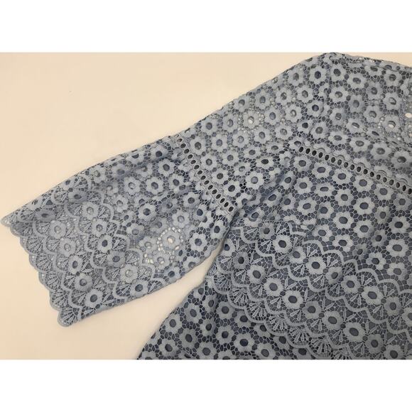 J. Crew Daisy Lace Bell Sleeve Sheath Dress 6 Petite Light Blue Easter - Picture 8 of 11